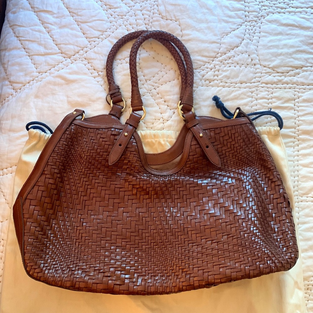 Cole Haan Genevieve Large Woven Tote, Sequoia